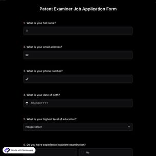 Patent Examiner Job Application Form