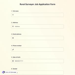 Rural Surveyor Job Application Form