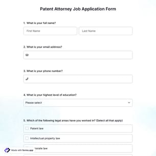 Patent Attorney Job Application Form
