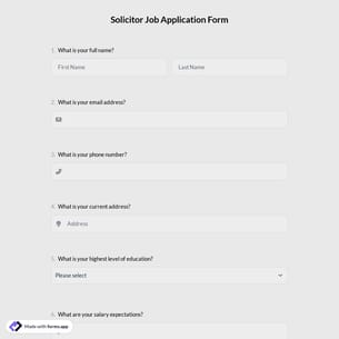 Solicitor Job Application Form