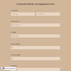 Community Worker Job Application Form