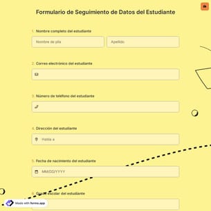Formulario de Seguimiento de Datos del Estudiante