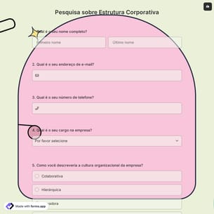 Pesquisa sobre Estrutura Corporativa