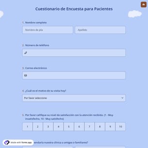 Cuestionario de Encuesta para Pacientes