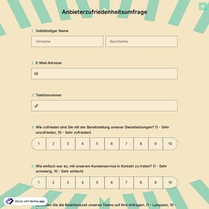 Anbieterzufriedenheitsumfrage