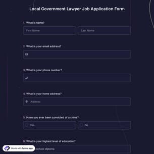 Local Government Lawyer Job Application Form
