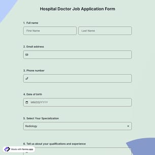 Hospital Doctor Job Application Form