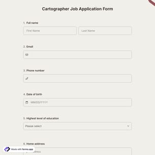 Cartographer Job Application Form