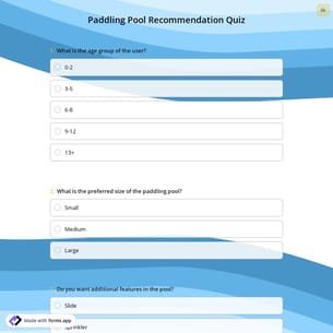 Paddling Pool Recommendation Quiz