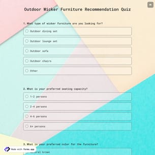 Outdoor Wicker Furniture Recommendation Quiz