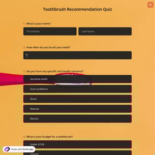 Toothbrush Recommendation Quiz