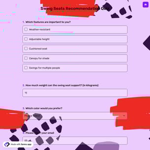 Swing Seats Recommendation Quiz