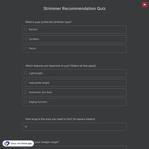 Strimmer Recommendation Quiz