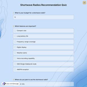 Shortwave Radios Recommendation Quiz