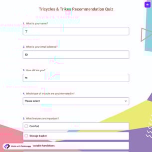 Tricycles & Trikes Recommendation Quiz