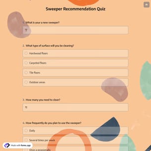 Sweeper Recommendation Quiz