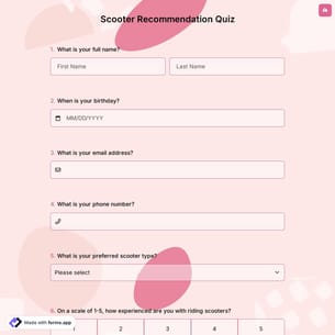 Scooter Recommendation Quiz