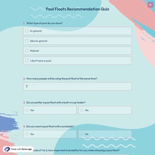 Pool Floats Recommendation Quiz
