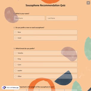 Sousaphone Recommendation Quiz