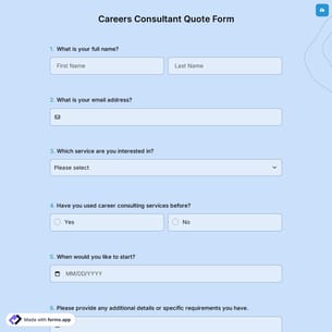 Careers Consultant Quote Form