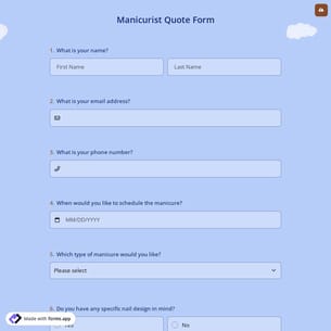 Manicurist Quote Form