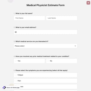 Medical Physicist Estimate Form
