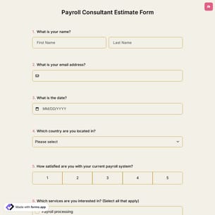 Payroll Consultant Estimate Form