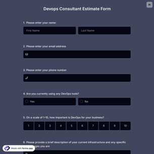 Devops Consultant Estimate Form