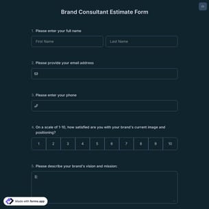Brand Consultant Estimate Form