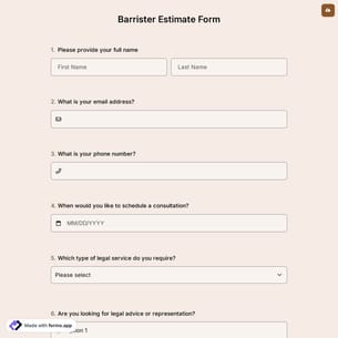 Barrister Estimate Form