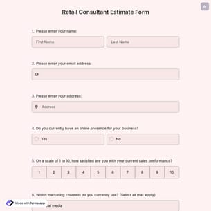 Retail Consultant Estimate Form