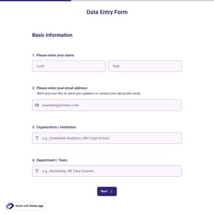 Data Entry Form