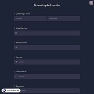 Dateneingabeformular