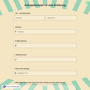 Antragsformular für eine Anhörung