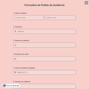 Formulário de Pedido de Audiência