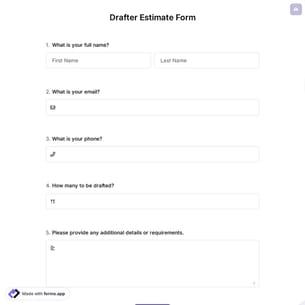 Drafter Estimate Form