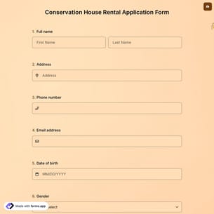 Conservation House Rental Application Form