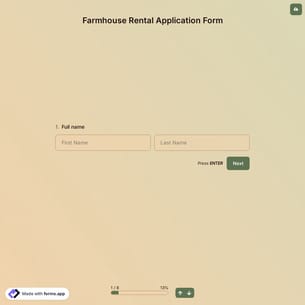 Farmhouse Rental Application Form