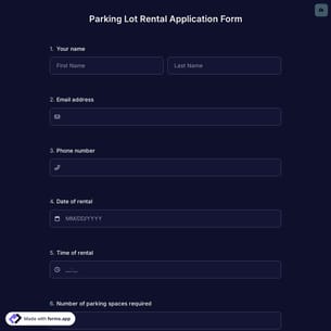 Parking Lot Rental Application Form