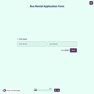 Bus Rental Application Form