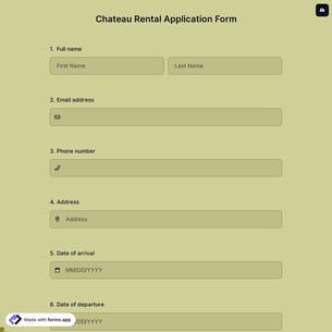 Chateau Rental Application Form