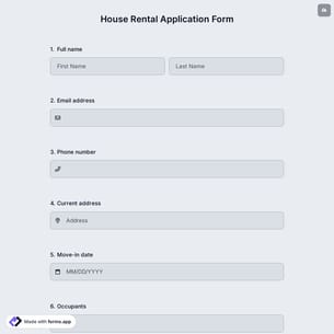 House Rental Application Form