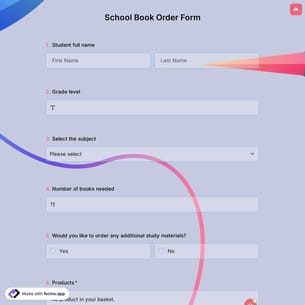 School Book Order Form