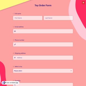 Toy Order Form