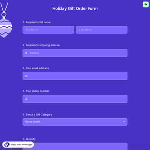 Holiday Gift Order Form