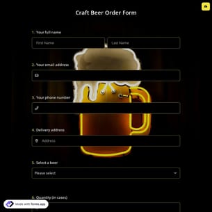 Craft Beer Order Form