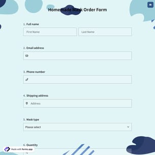 Homemade Mask Order Form