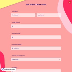 Nail Polish Order Form