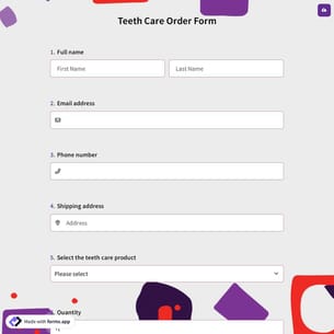 Teeth Care Order Form