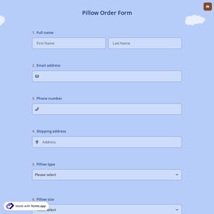 Pillow Order Form